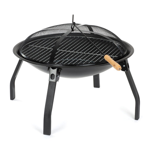 Foldable Round Fire Pit - Black